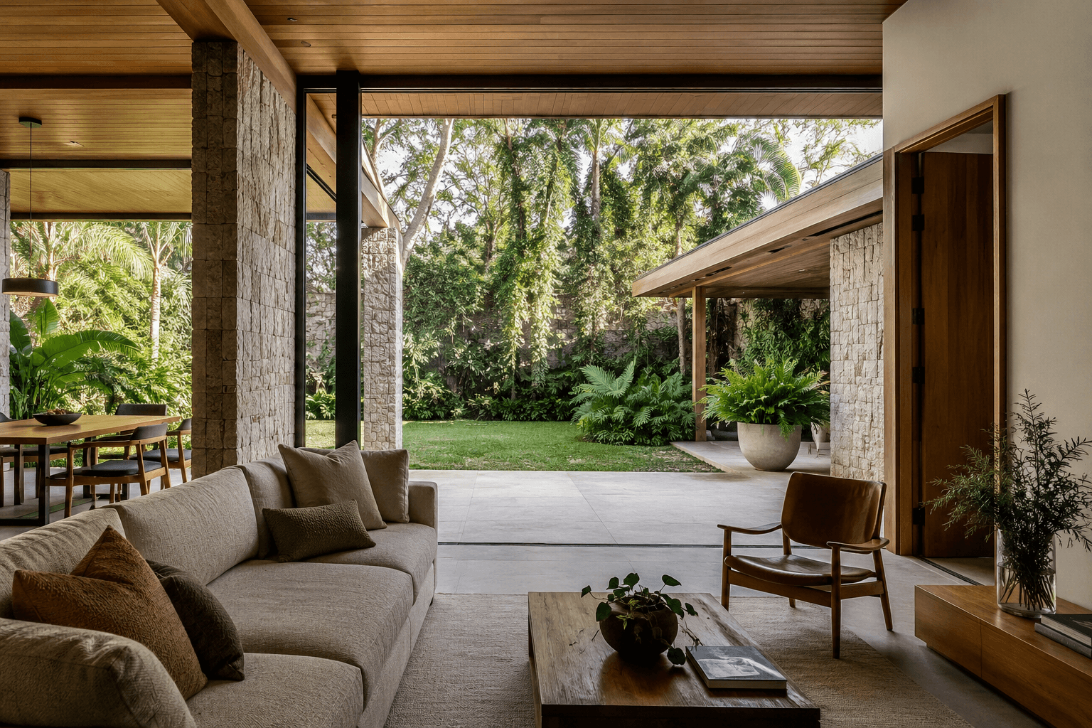 Casa contemporânea integrada ao jardim no Alto da Boa Vista
